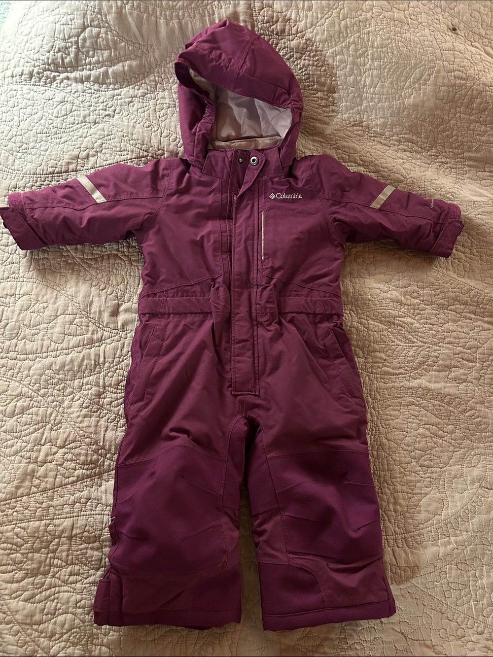 Columbia Purple Hooded Kids' One-Piece Snow Suit